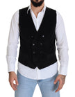 Dolce & Gabbana Schwarze zweireihige Weste aus Baumwolle