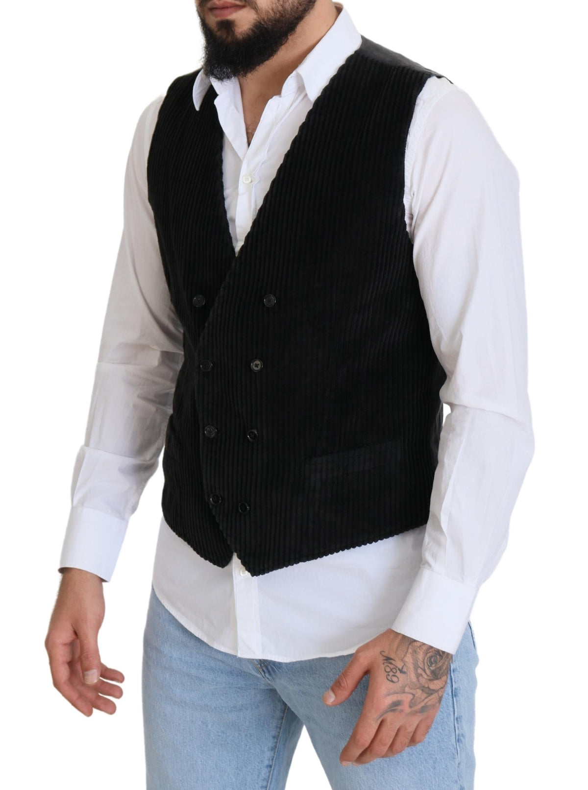 Dolce & Gabbana Black double-breasted cotton waistcoat