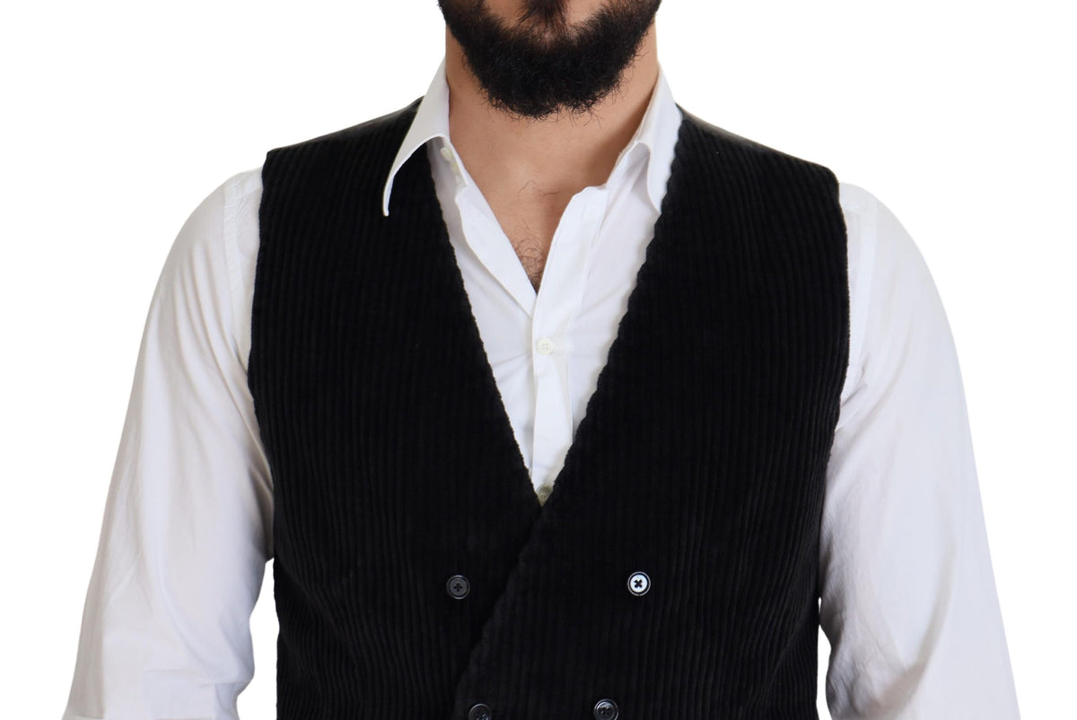 Dolce & Gabbana Black double-breasted cotton waistcoat