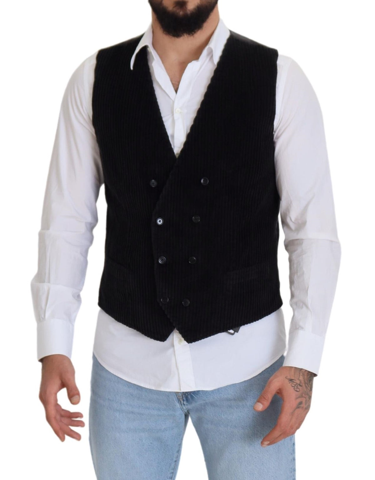 Dolce & Gabbana Black double-breasted cotton waistcoat