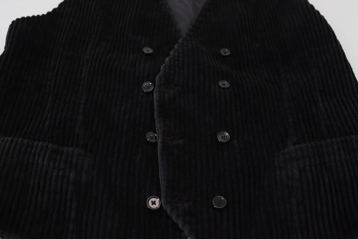 Dolce & Gabbana Black double-breasted cotton waistcoat