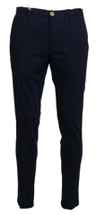 Domenico Tagliente Dunkelblaue Baumwoll-Skinny-Hose für Männer