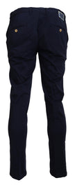 Domenico Tagliente Dunkelblaue Baumwoll-Skinny-Hose für Männer