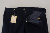 Domenico Tagliente Dunkelblaue Baumwoll-Skinny-Hose für Männer