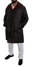 Dolce & Gabbana Schwarzer Trench-Parka mit Kapuze aus Baumwolle