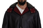 Dolce & Gabbana Schwarzer Trench-Parka mit Kapuze aus Baumwolle