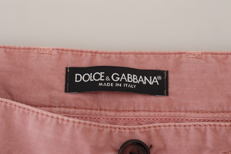 Dolce & Gabbana Pink Chinos Cotton Casual Men's Shorts
