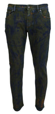 Dolce & Gabbana Blaugrüne Skinny Denim-Jeans aus Baumwolle