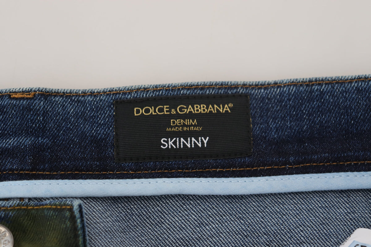 Dolce & Gabbana Teal Cotton Skinny Denim Jeans