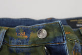 Dolce & Gabbana Blaugrüne Skinny Denim-Jeans aus Baumwolle