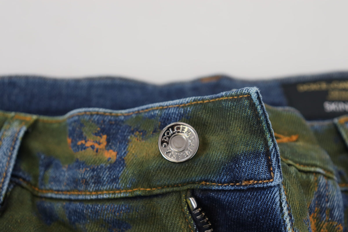 Dolce & Gabbana Teal Cotton Skinny Denim Jeans
