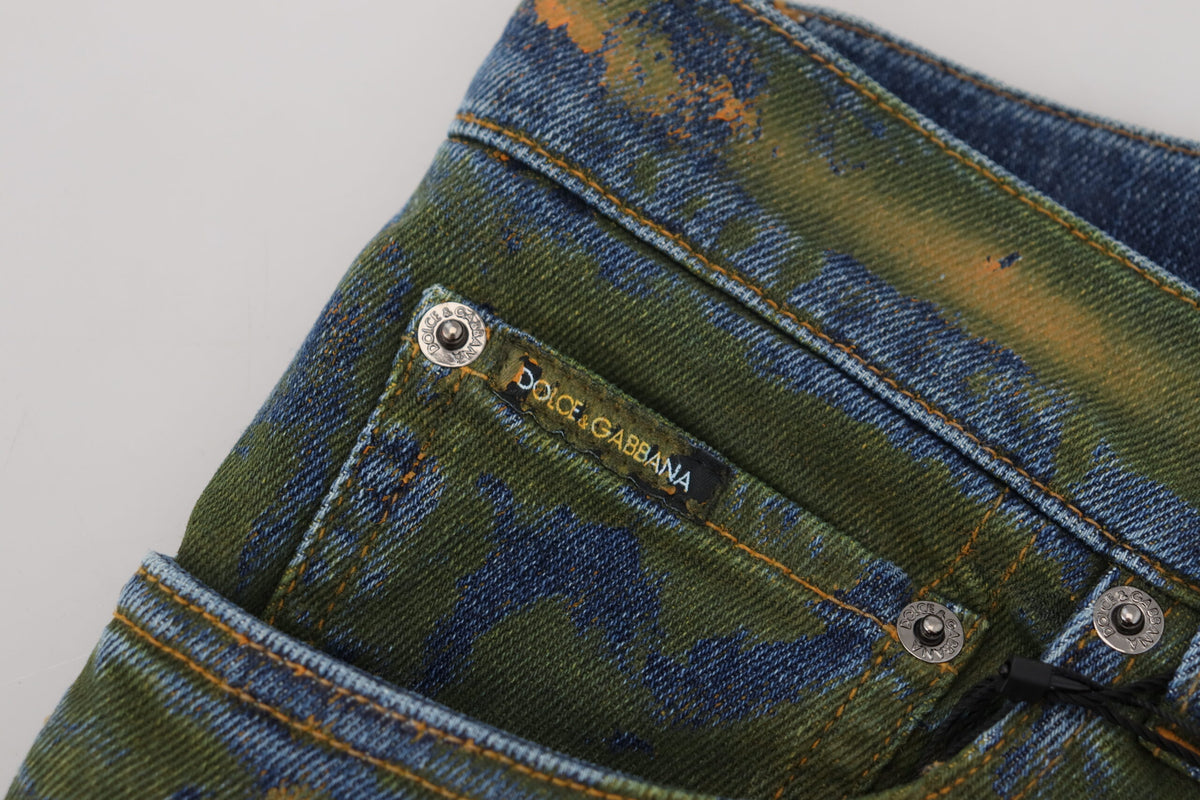 Dolce & Gabbana Teal Cotton Skinny Denim Jeans