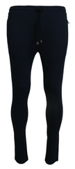 Dolce & Gabbana Blaue Herren Sport Baumwoll Sweatpants Hosen