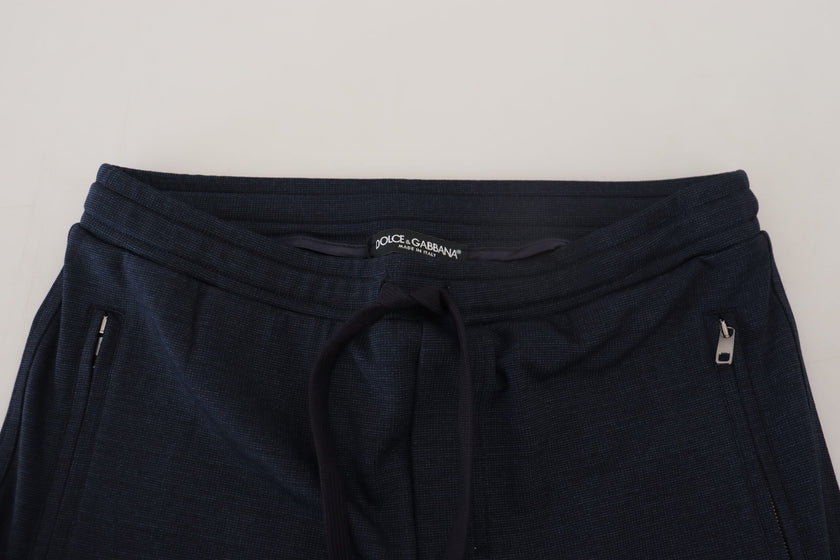 Dolce & Gabbana Blaue Herren Sport Baumwoll Sweatpants Hosen