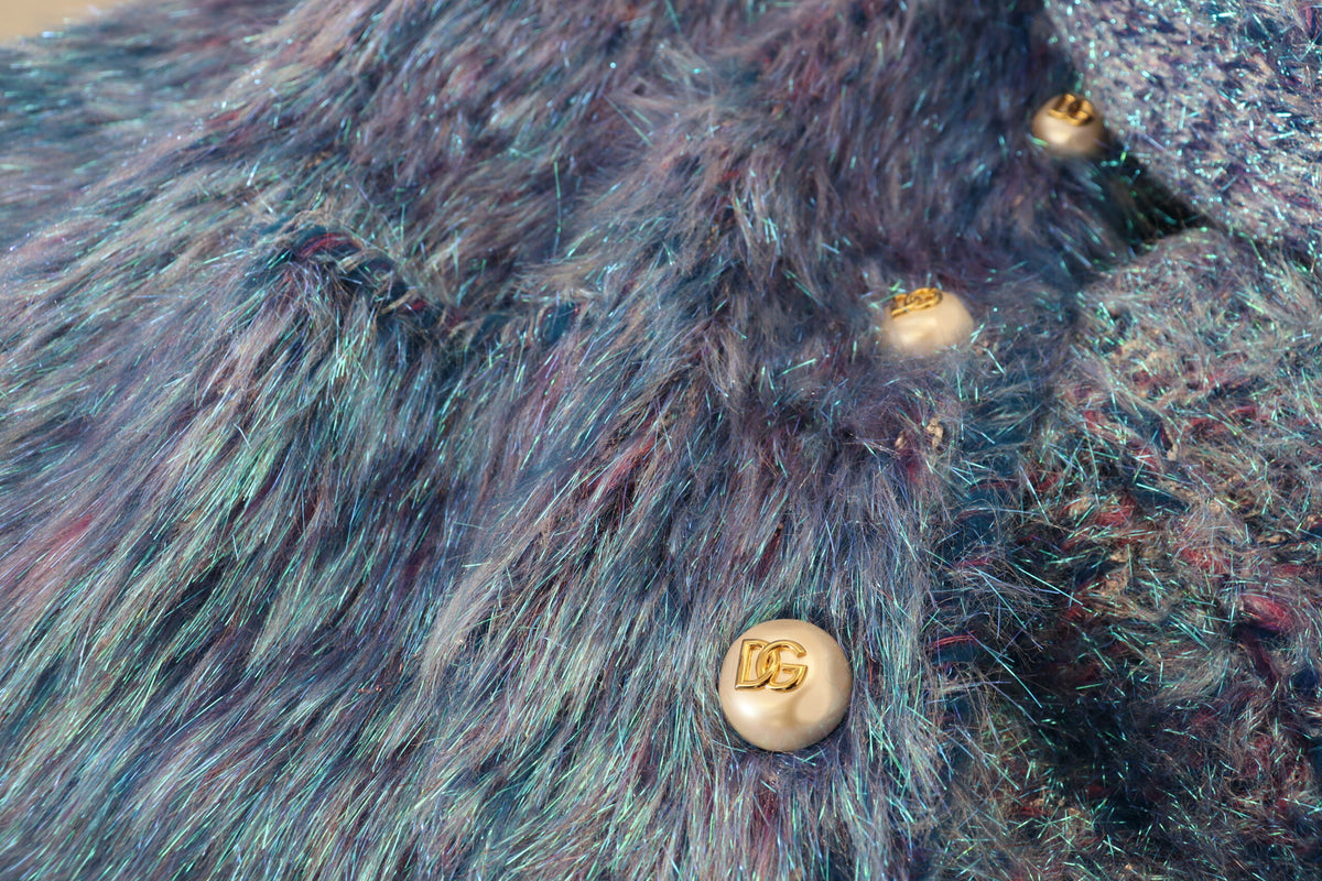 Dolce & Gabbana Multicolor Polyester Fringe Coat Jacket