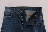 Frankie Morello Blaue Waschung Zerrissene Dunfermline Slim Fit Jeans
