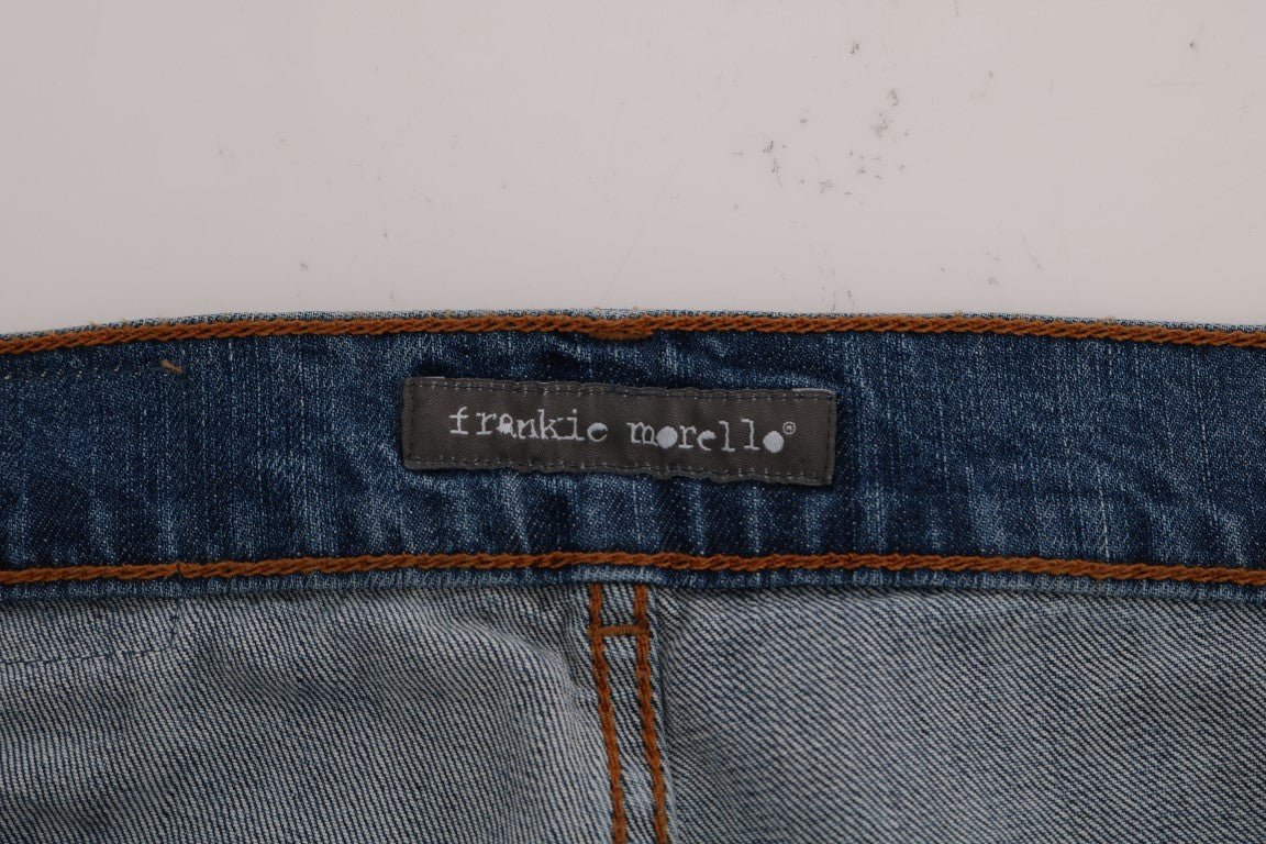 Frankie Morello Blaue Waschung Zerrissene Dunfermline Slim Fit Jeans
