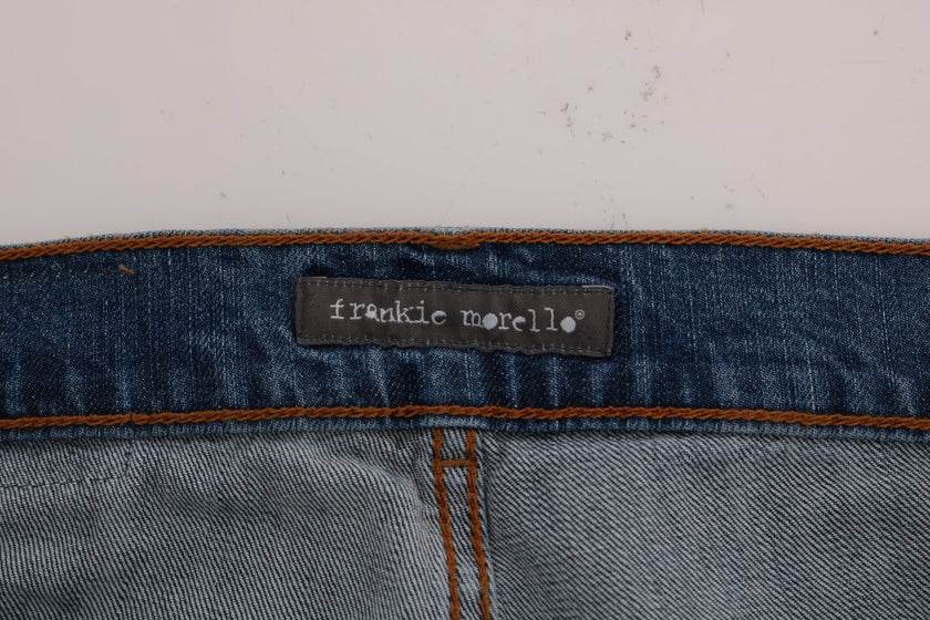 Frankie Morello Blaue Waschung Zerrissene Dunfermline Slim Fit Jeans