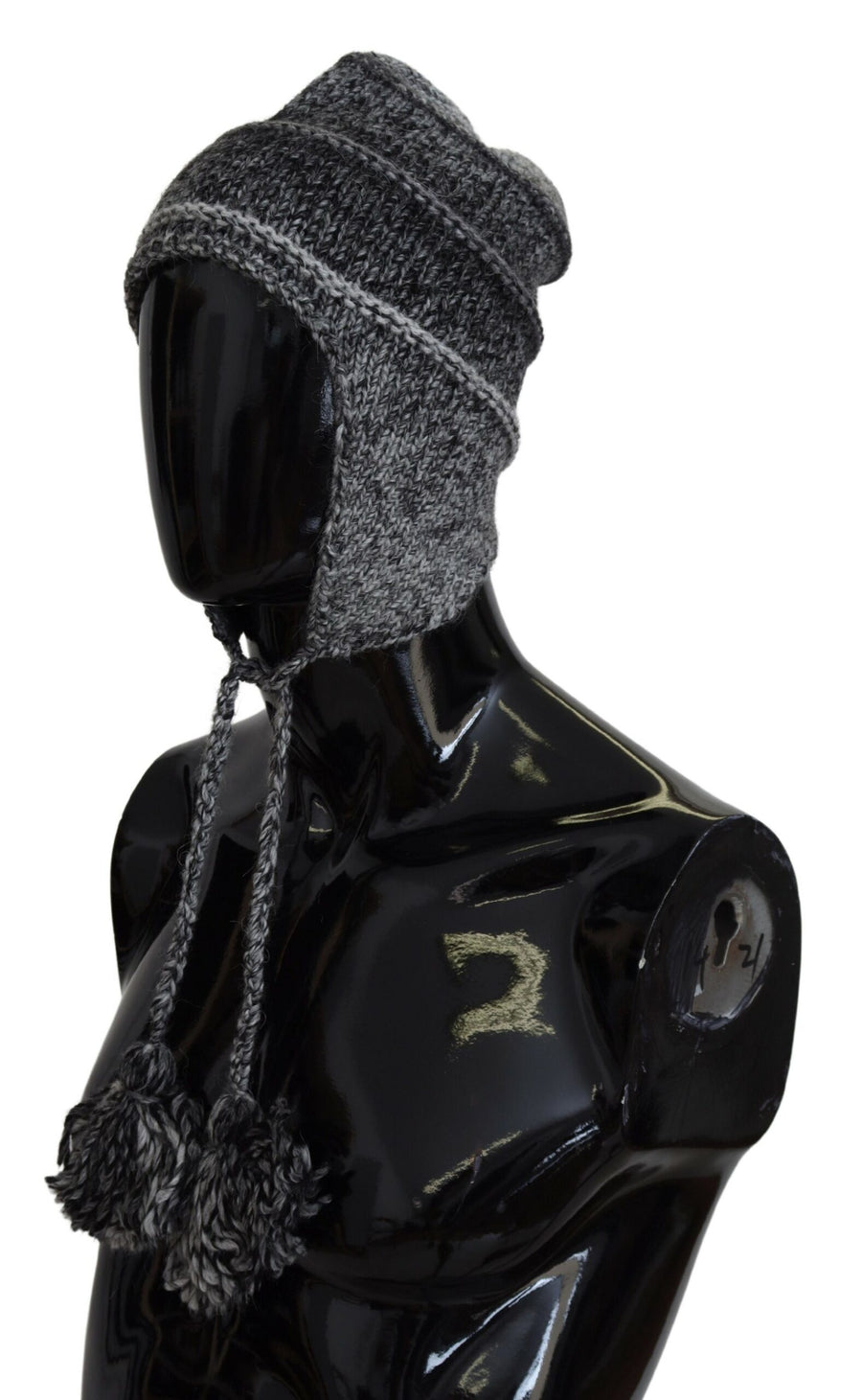 Dolce & Gabbana Gray Warm Fleece Earflap Knit Hat Beanie