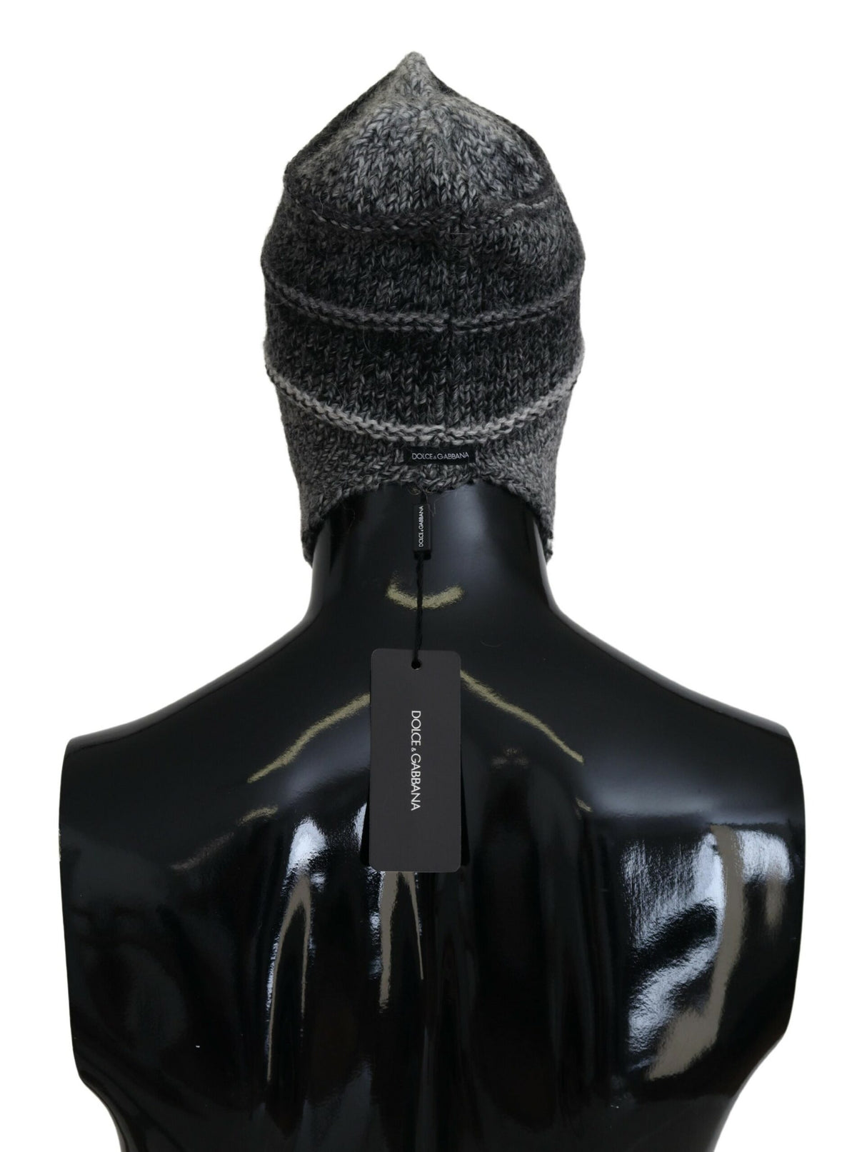 Dolce & Gabbana Gray Warm Fleece Earflap Knit Hat Beanie
