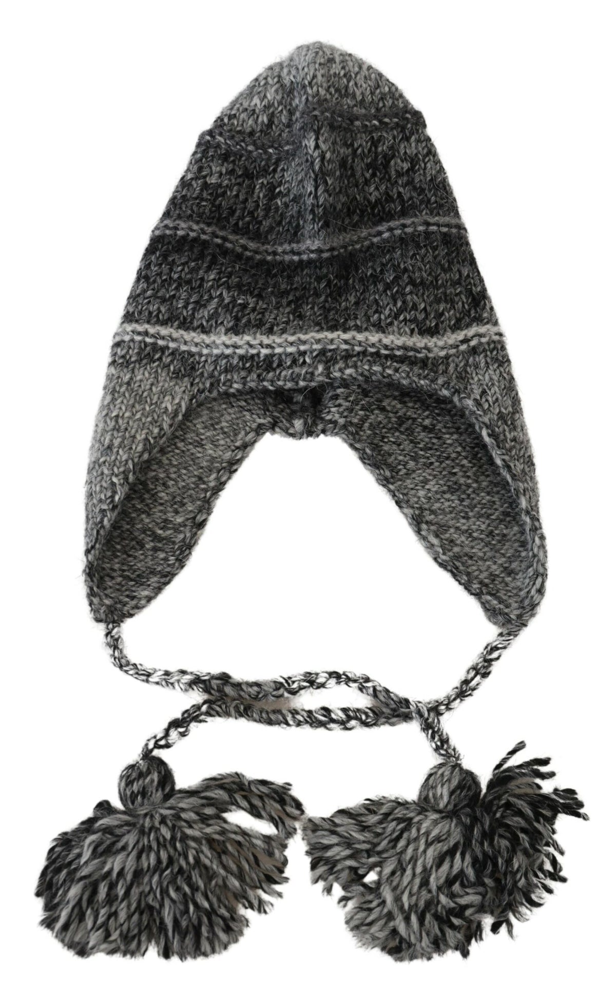 Dolce & Gabbana Gray Warm Fleece Earflap Knit Hat Beanie