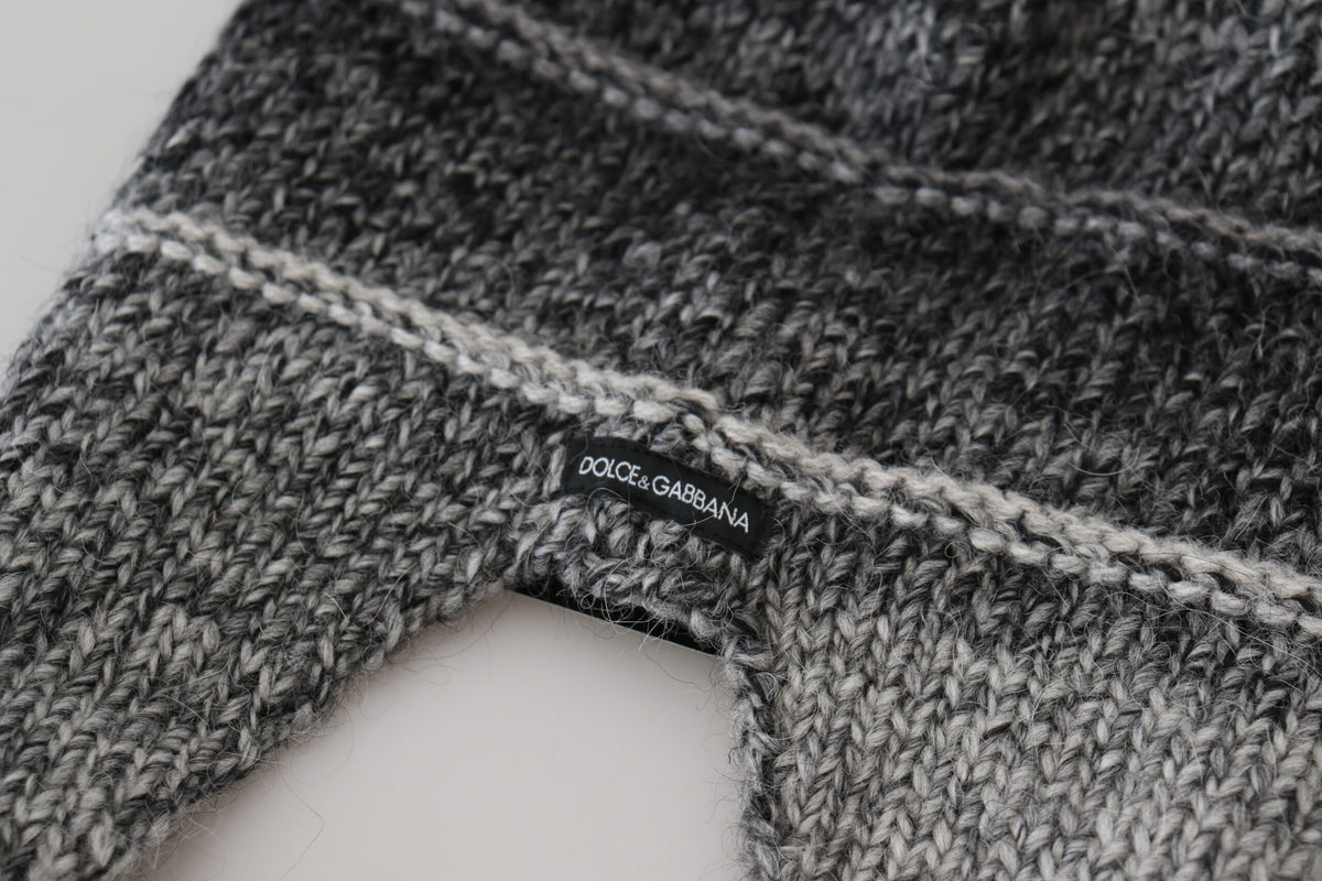 Dolce & Gabbana Gray Warm Fleece Earflap Knit Hat Beanie
