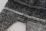 Dolce & Gabbana Graue Warme Fleece Ohrenklappen Strickmütze Beanie