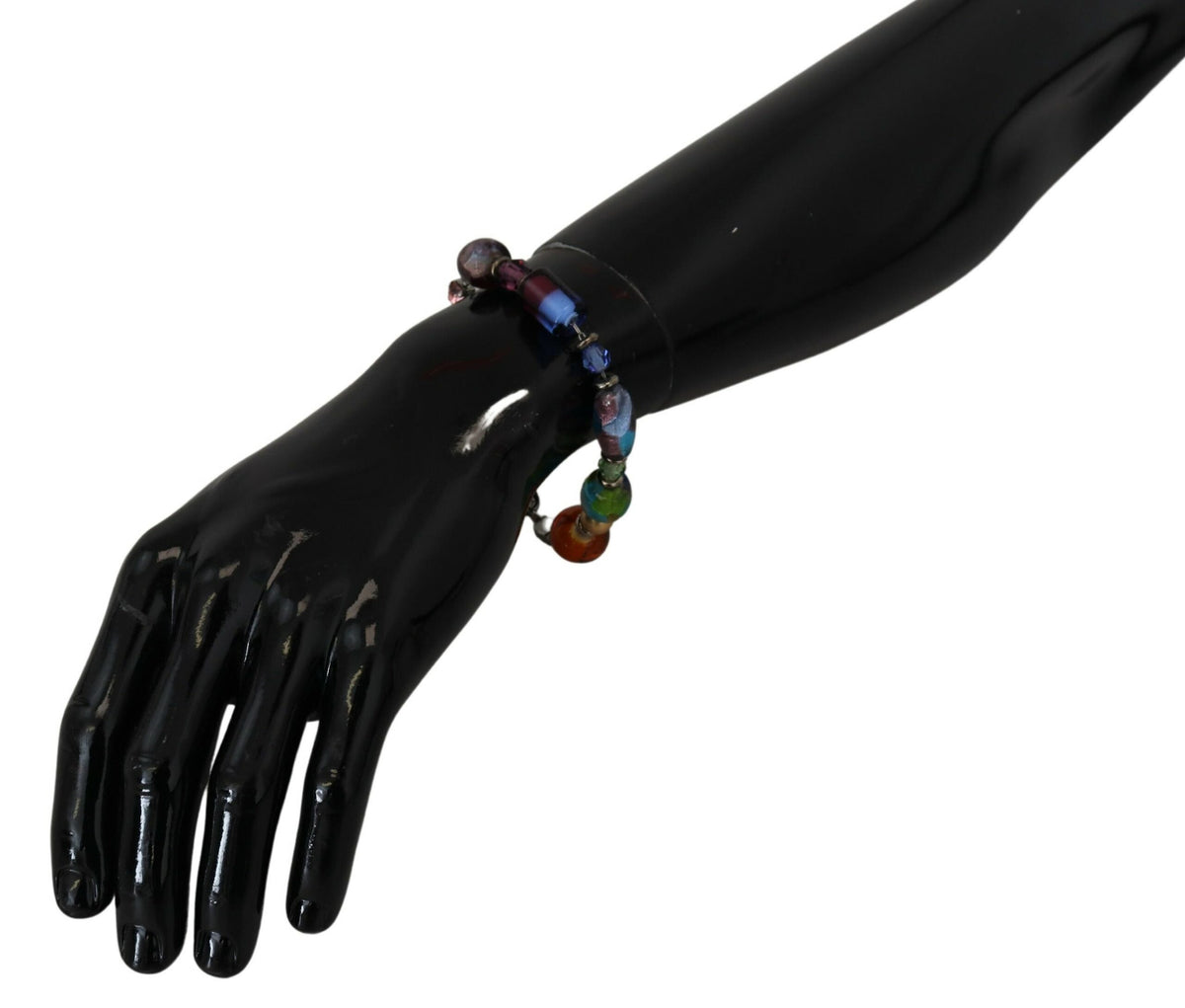 Dolce & Gabbana multicolor Silber Kette Messing Perlen Karabinerverschluss Armband