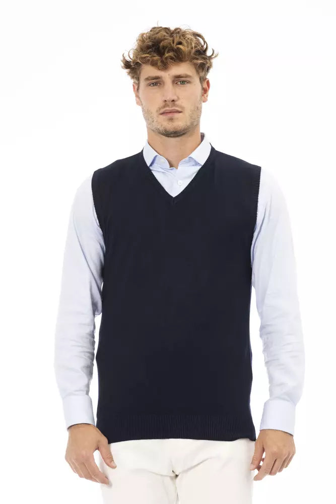 Alpha Studio Herren-Jacke aus Viskose in Blau