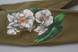 Dolce & Gabbana Beige Stretch-Chinohose aus Baumwolle mit Blumenmuster