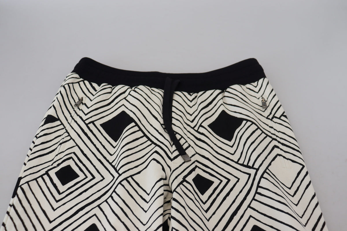 Dolce & Gabbana Black and White Cotton Sport Trousers