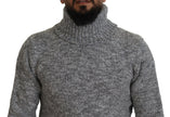 Dolce & Gabbana Grauer Wollstrick-Rollkragenpullover