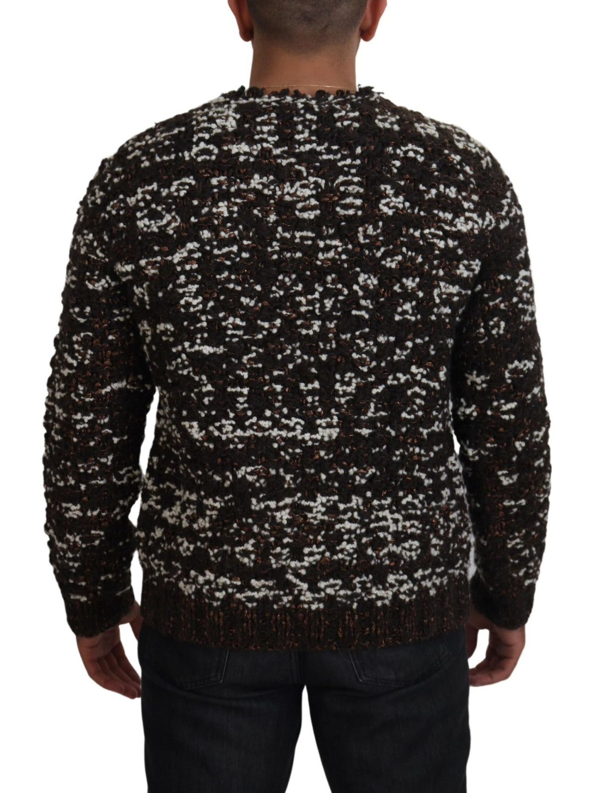 Dolce & Gabbana Brown Knitted Wool Pullover Fatto A Mano
