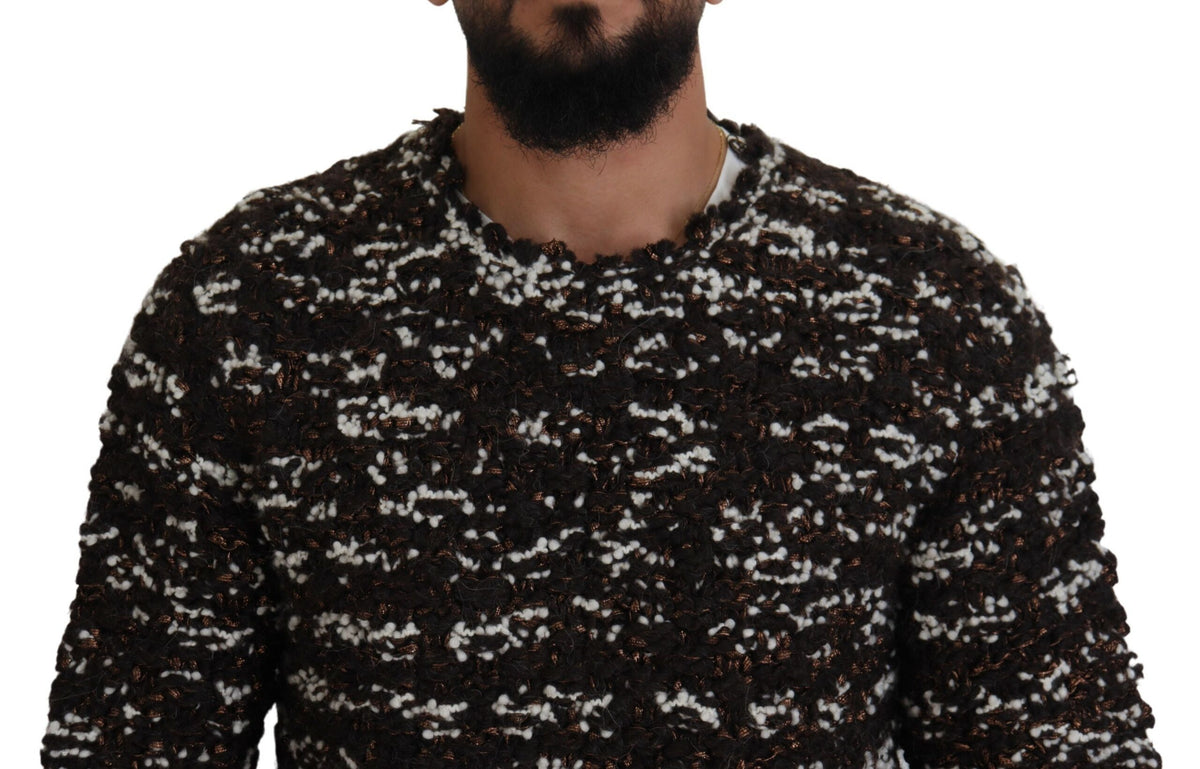 Dolce & Gabbana Brown Knitted Wool Pullover Fatto A Mano