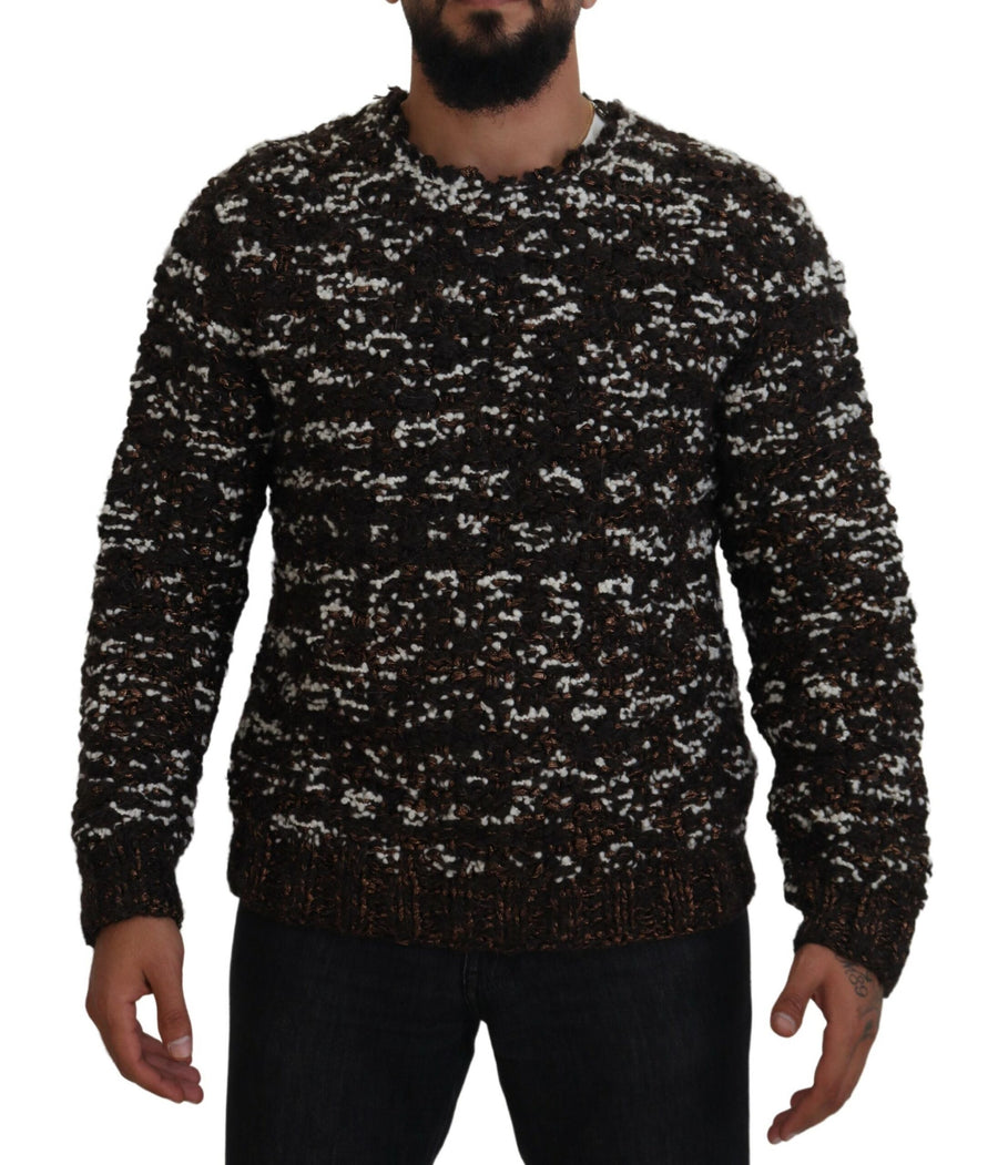 Dolce & Gabbana Brown Knitted Wool Pullover Fatto A Mano