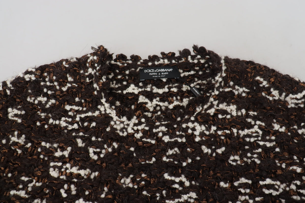 Dolce & Gabbana Brown Knitted Wool Pullover Fatto A Mano