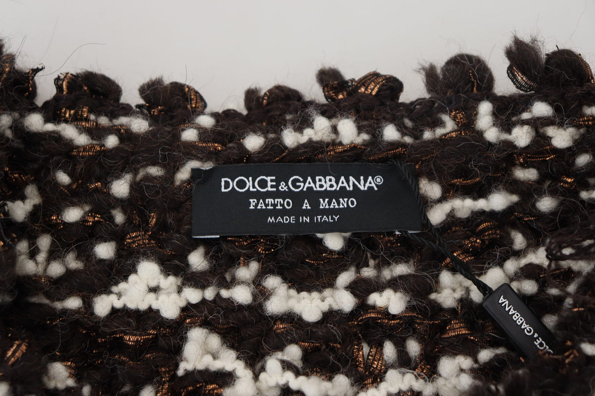 Dolce & Gabbana Brown Knitted Wool Pullover Fatto A Mano