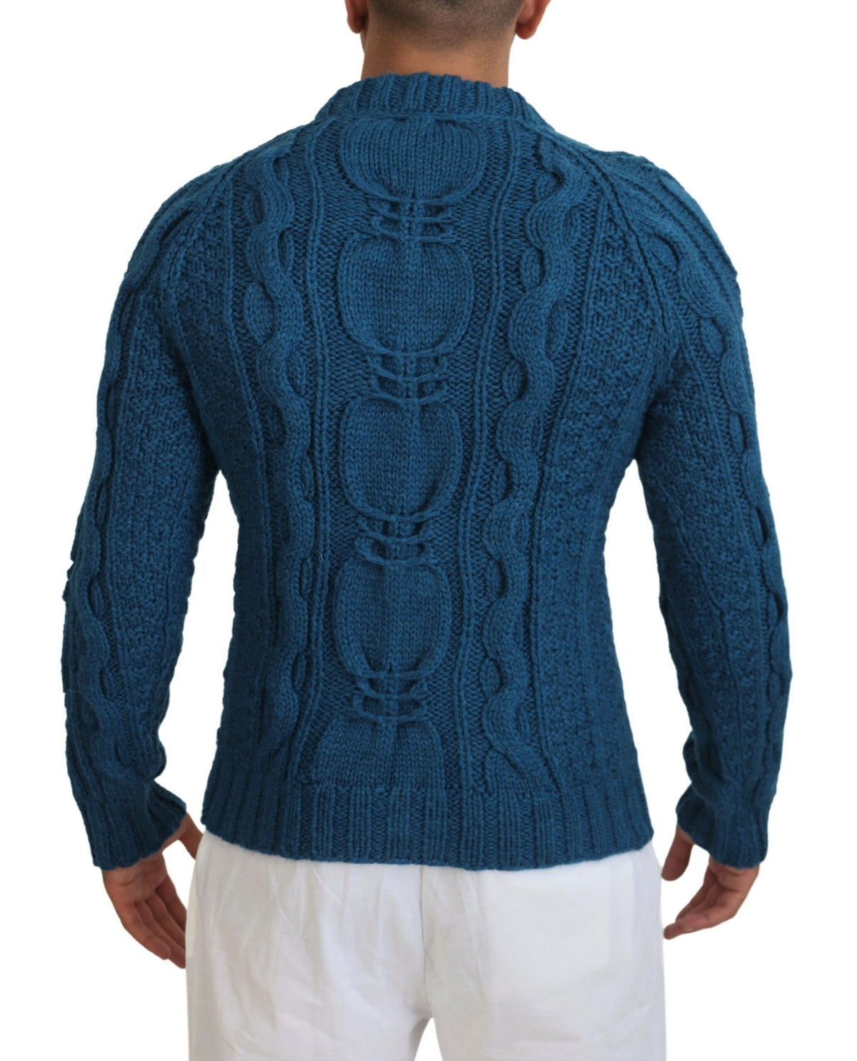 Dolce & Gabbana Blue Knitted Wool and Alpaca Jumper
