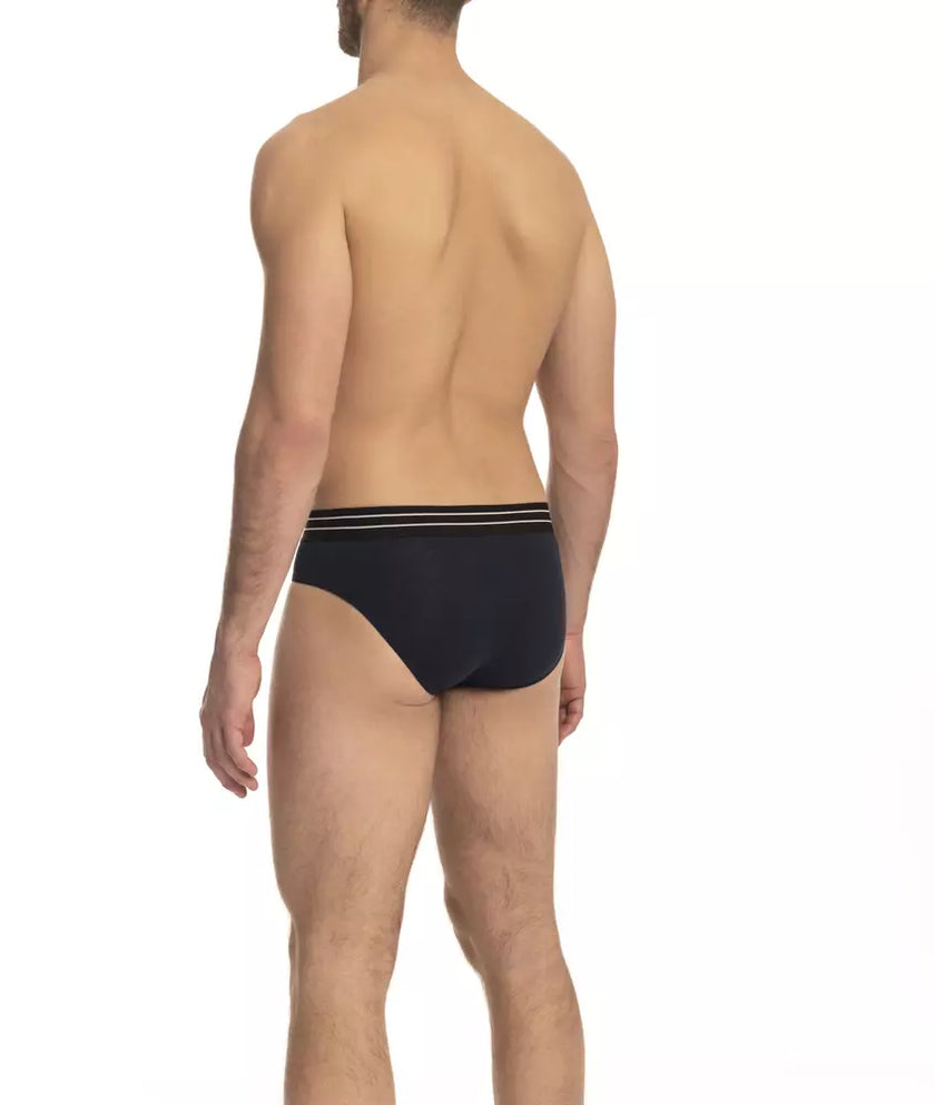 Cavalli Class Blaue Baumwoll-Slips für Herren im 3er-Pack