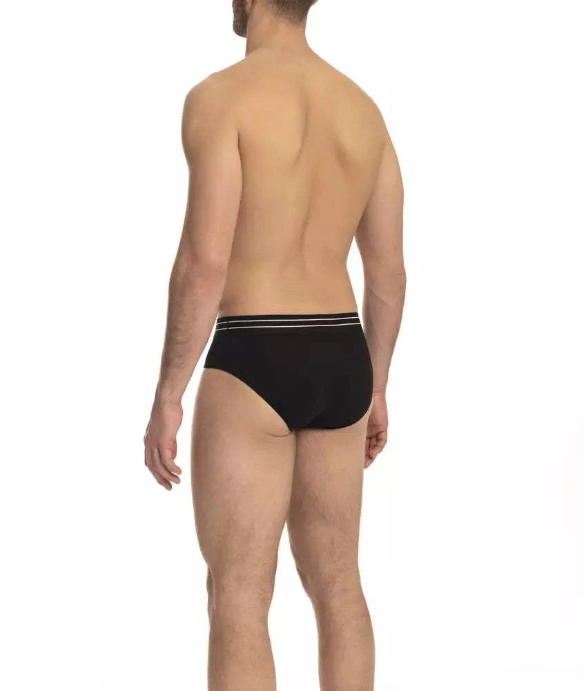 Cavalli Class Men's Black Cotton Underwear Set, 3-Pack