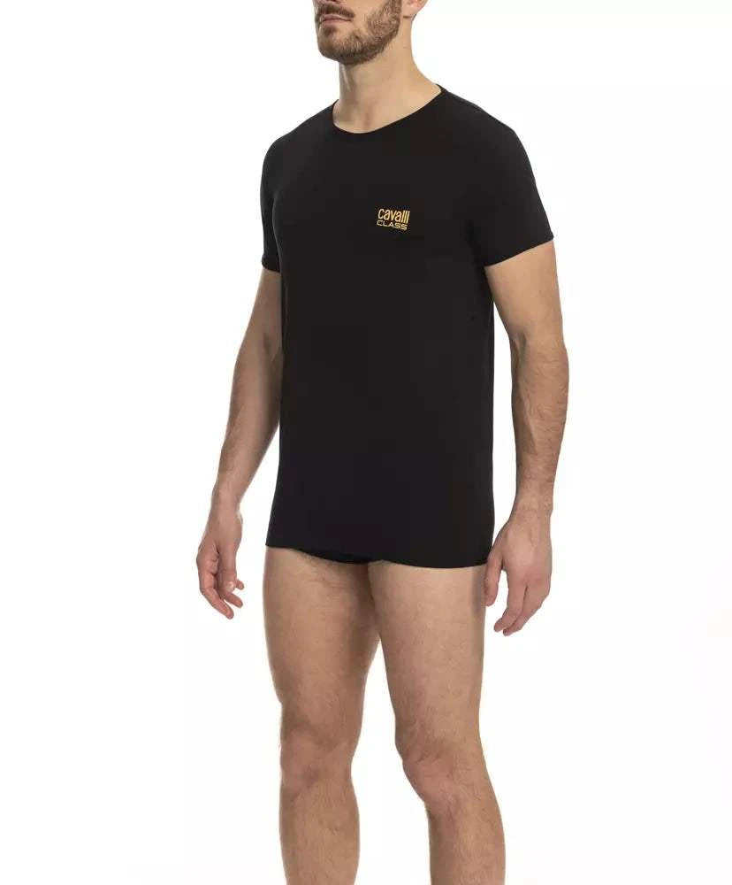 Cavalli Class Men's Black Cotton T-Shirt