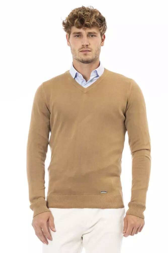 Baldinini Trend Beiger Herrenpullover aus Modal