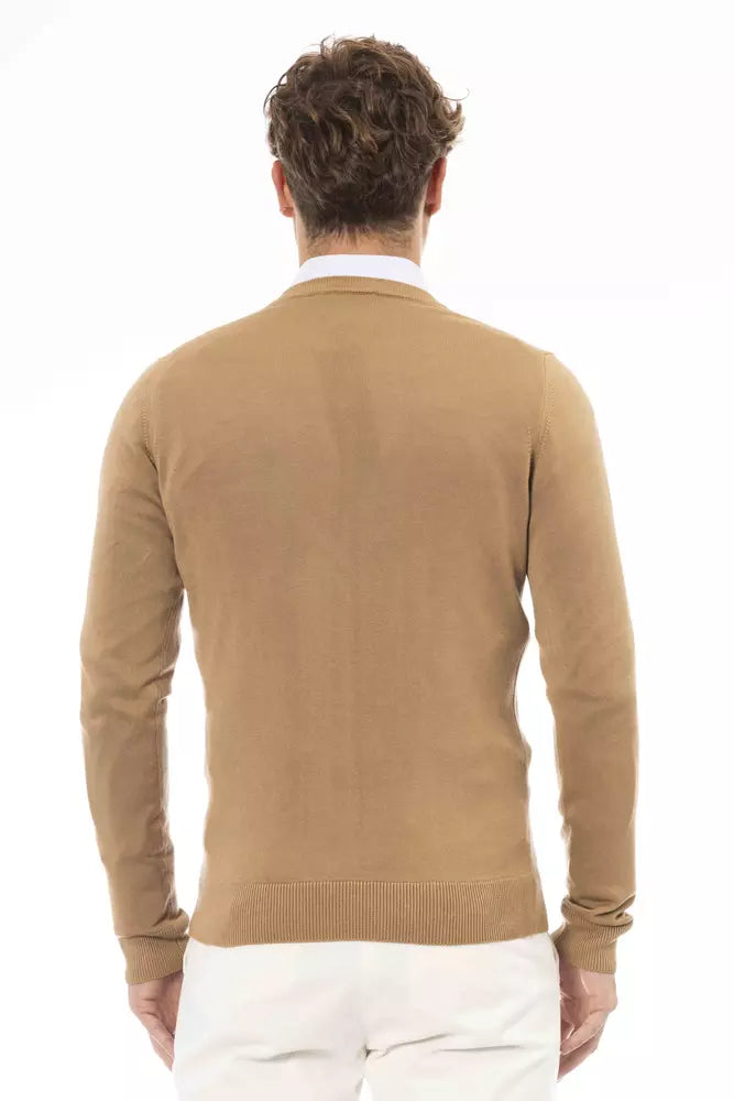 Baldinini Trend Beiger Herrenpullover aus Modal