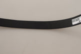 Dolce & Gabbana Black Calfskin Silver-Tone Logo Metal Belt