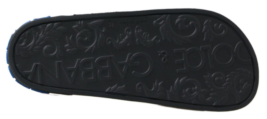 Dolce & Gabbana Black Slide Sandals Beach Saint Barth Shoes