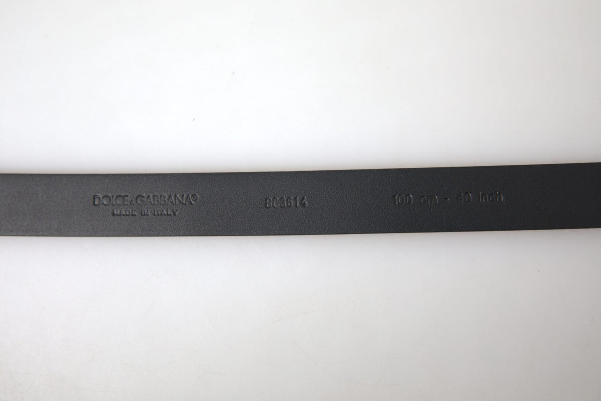 Dolce & Gabbana Burgundy Leather Belt with Silver Metal Buckle
