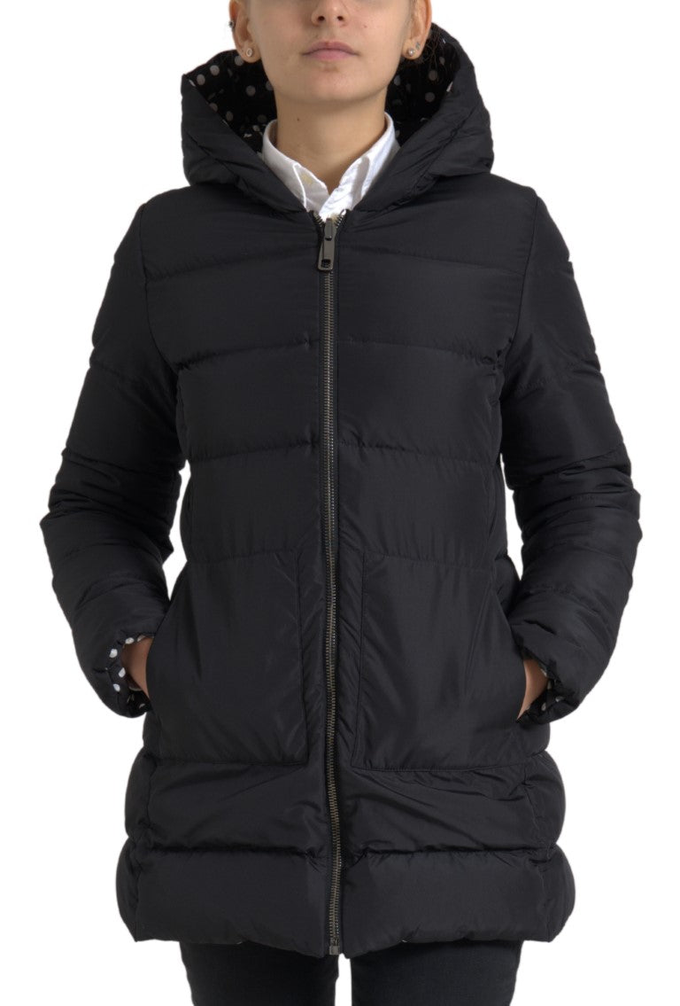 Dolce & Gabbana Black Reversible Hooded Polyester Jacket
