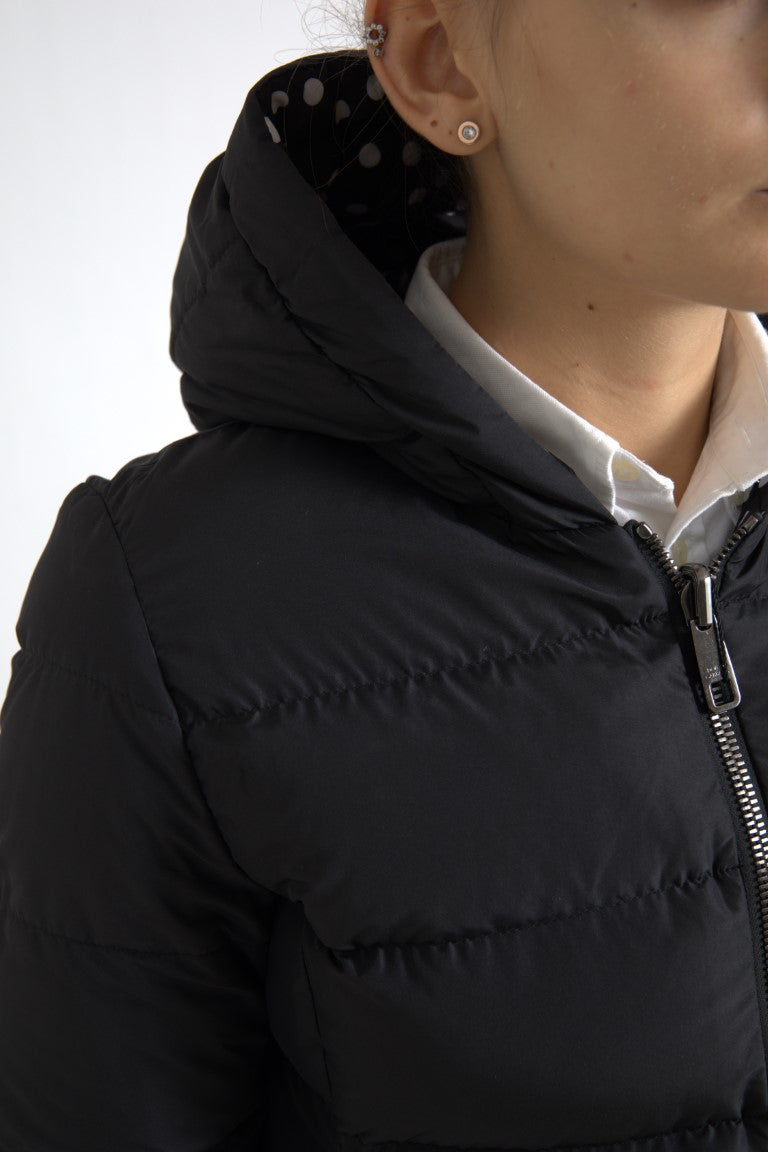 Dolce & Gabbana Black Reversible Hooded Polyester Jacket