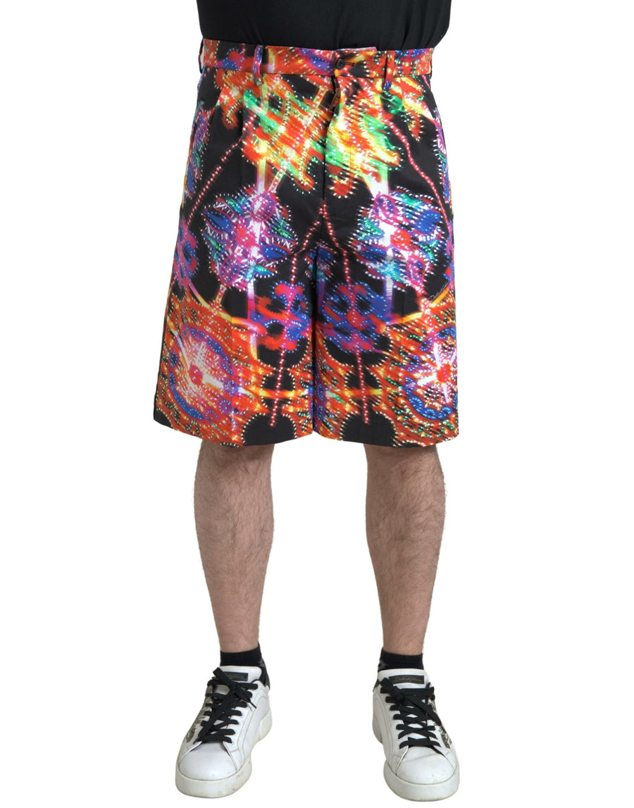 Dolce & Gabbana Men's Multicolor Printed Cotton Bermuda Shorts