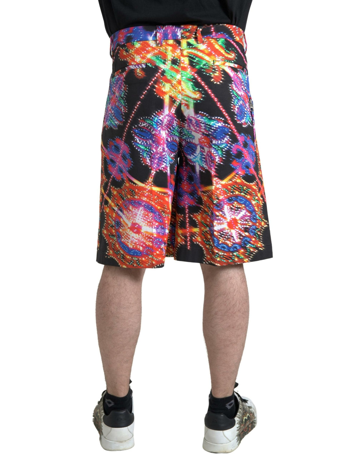 Dolce & Gabbana Men's Multicolor Printed Cotton Bermuda Shorts